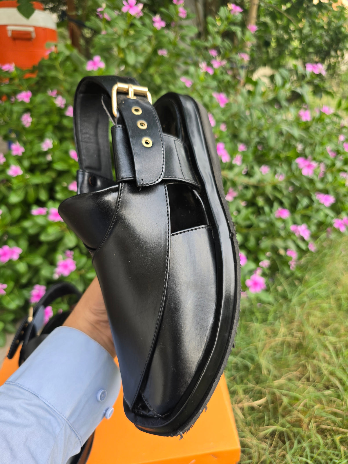 Black Aura Gogo  Sandal